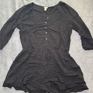 Women’s Black Button-Front romper